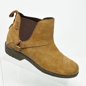 Teva Women's Brown Waterproof Leather Slip On Chelsea Ankle Boots Size 7